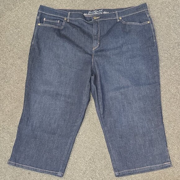 GLORIA VANDERBILT Jeans Women's Size 20W Dark Blue AMANDA Capris Plus NWOT - Picture 1 of 6